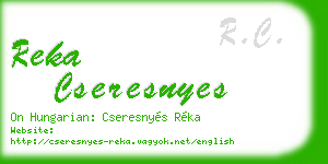 reka cseresnyes business card